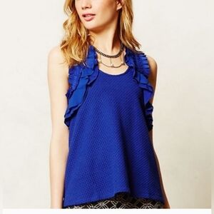 Anthropologie Ruffle Sleeveless Blouse